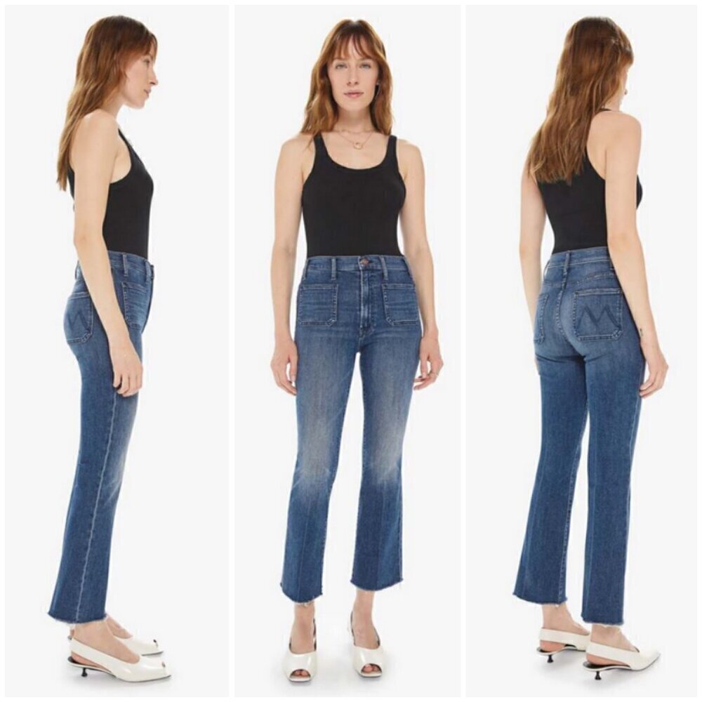 💕MOTHER💕 The Hustler Patch Pocket Ankle Fray Jeans ~ Healing Jar 25 NWT